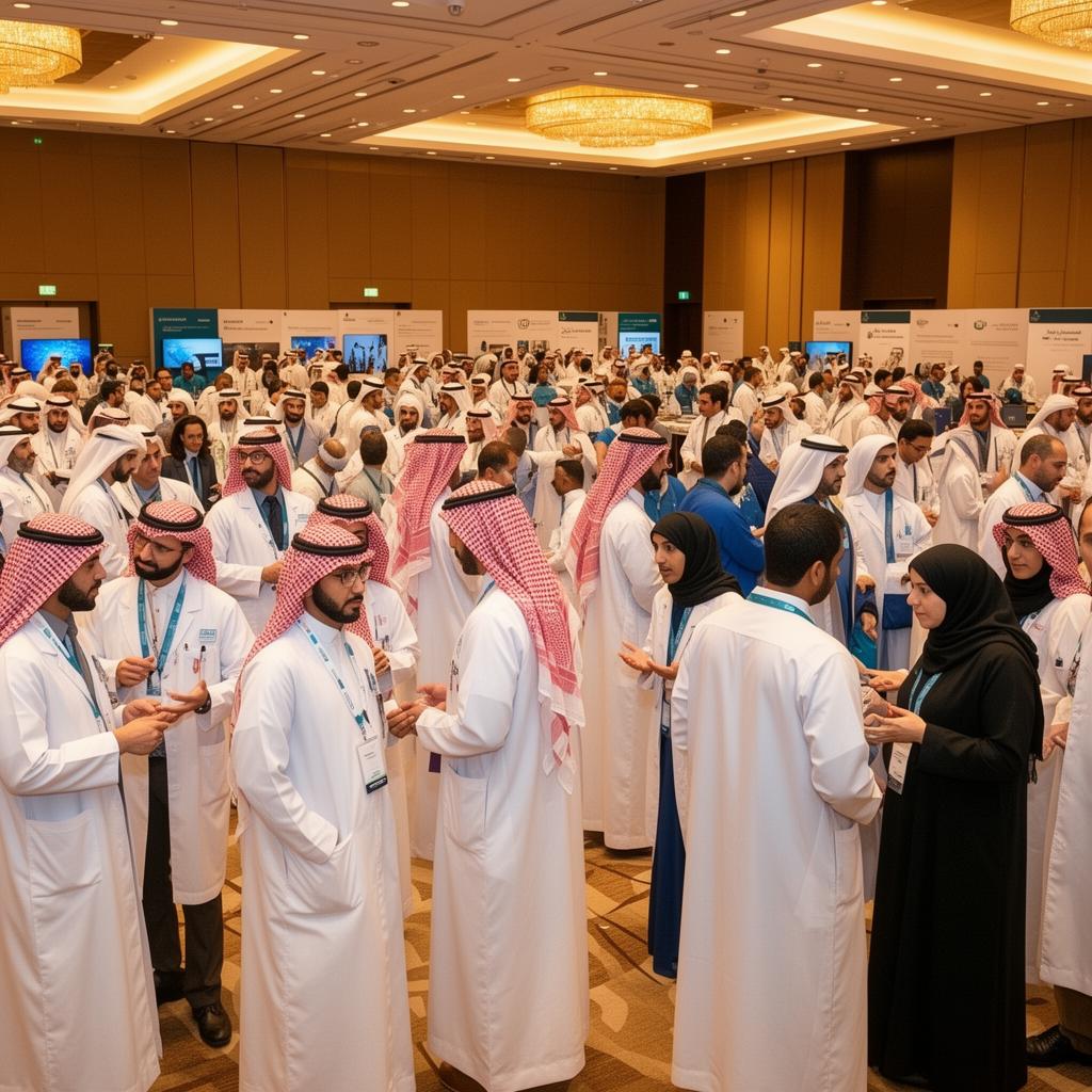 Healthcare professionals networking at a CME conference